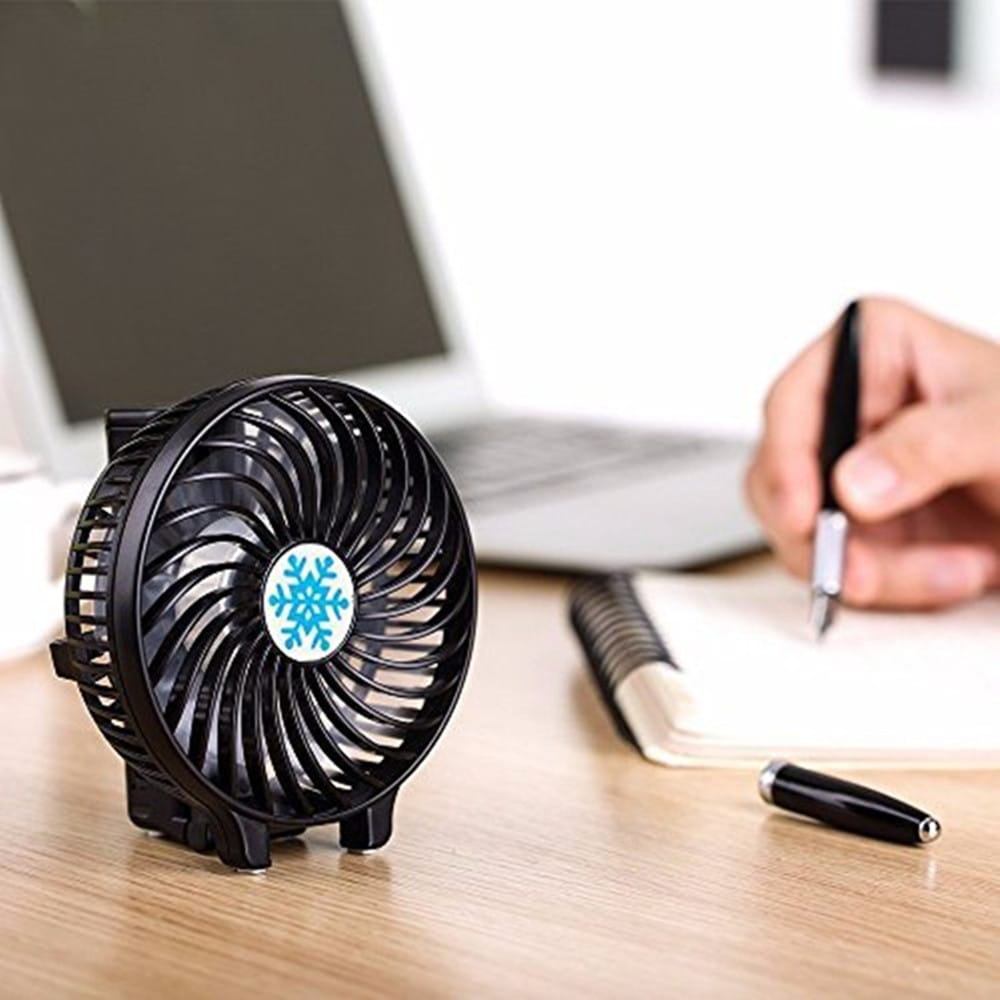 USB Small Fan Snowflake Mini Handheld Small Fan- Light Blue