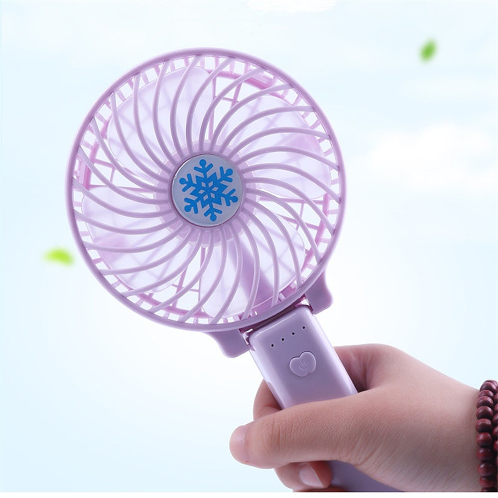 USB Small Fan Snowflake Mini Handheld Small Fan- Light Blue