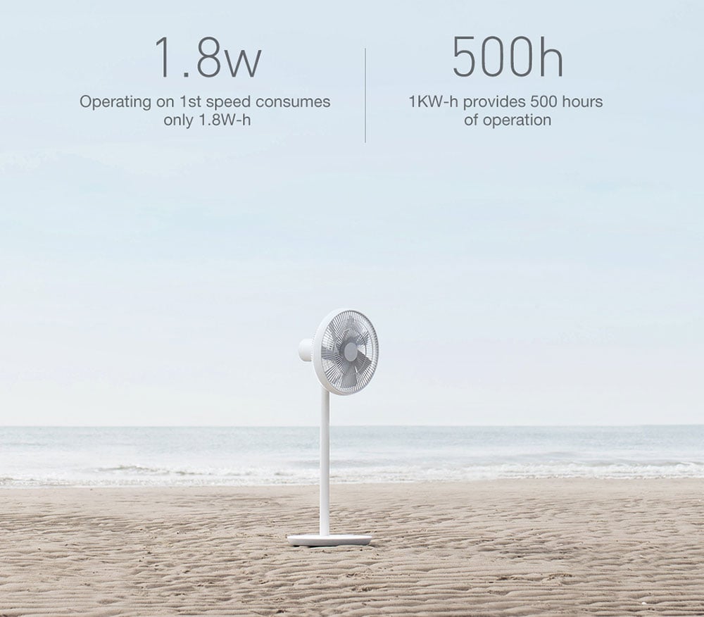 Smartmi ZLBPLDS03ZM DC Frequency Conversion Natural Wind Floor Fan With Battery ( Xiaomi Ecosystem Product )- White with Battery