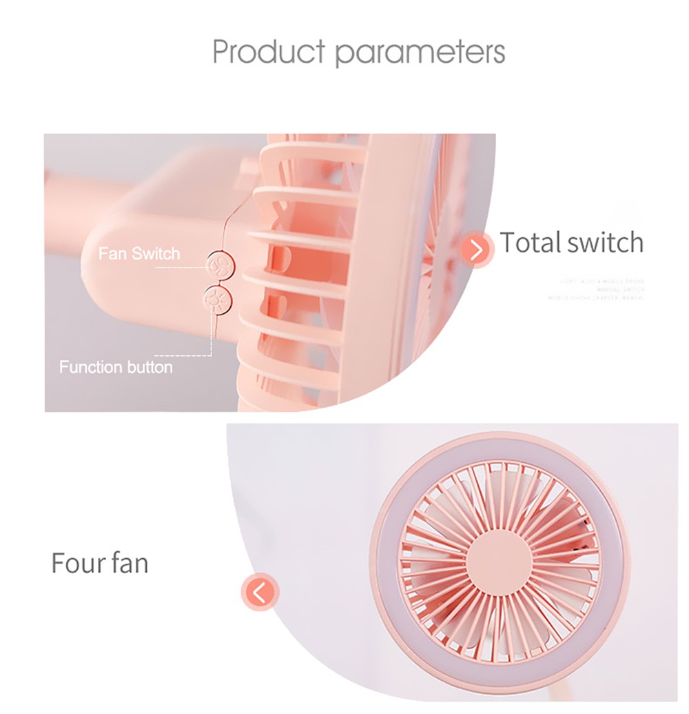 USB Portable Clip On Stroller Fan- Pink