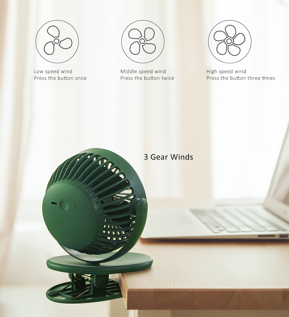 SOLOVE USB Charging Clip Fan from Xiaomi youpin- Gray Goose