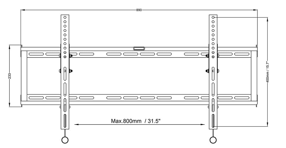 PL 5030XL Universal Flat Wall Mount Bracket for 42 - 70 inch TV- Black