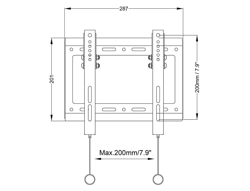 PL 5030S Universal Flat TV Wall Mount Bracket for 14 - 32 inch Screen- Black