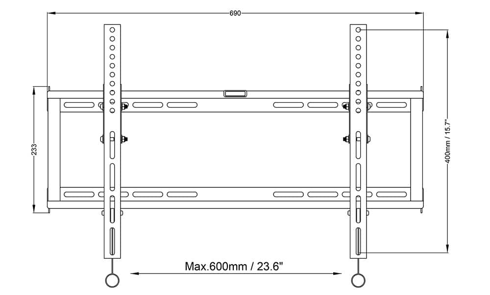 PL 5030L Universal Flat TV Wall Mount Bracket for 37 - 70 inch Screen- Black