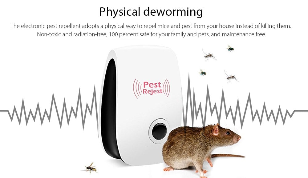 Ultrasonic Control Environment-Friendly Pest Repeller 6pcs- White US Plug