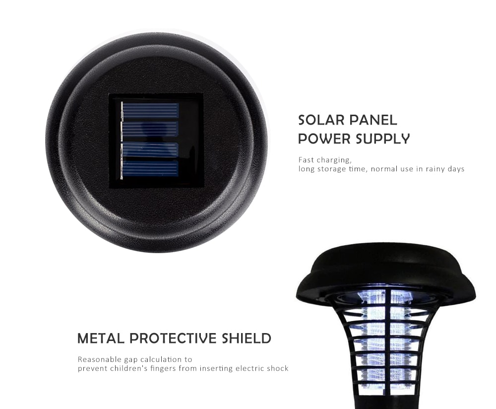 Solar Outdoor Automatic Mosquito Lamp- Black