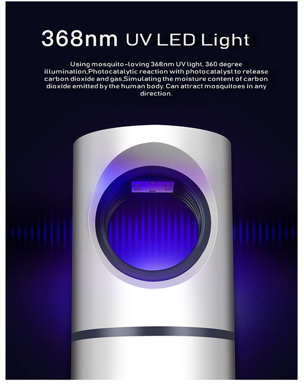 USB Electric LED Zapper Anti Mosquito Killer Lamp- White