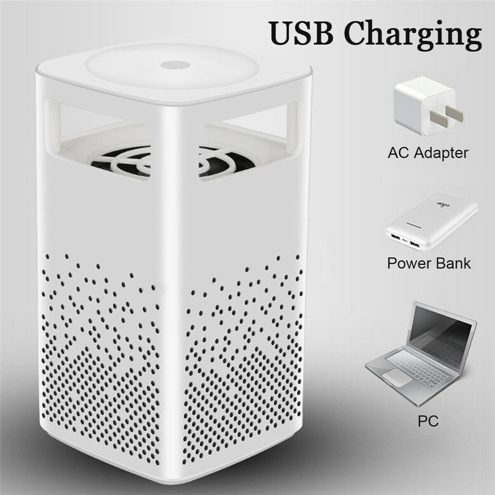 USB Photocatalytic Mosquito Killer Lamp Insect Trap Lighting Repellent- White