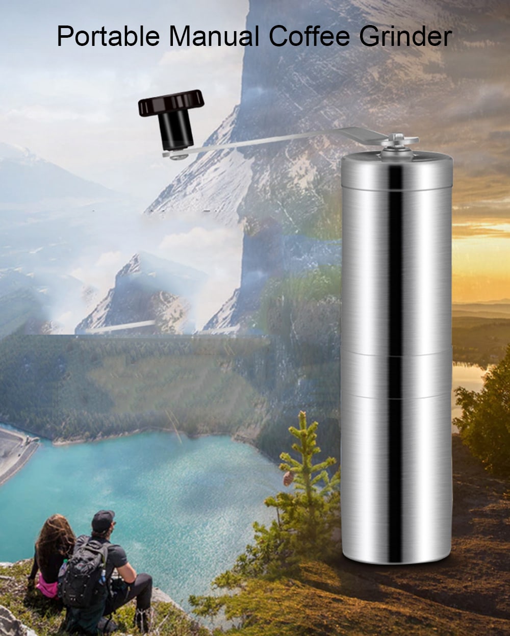 Portable Manual Coffee Grinder- Silver