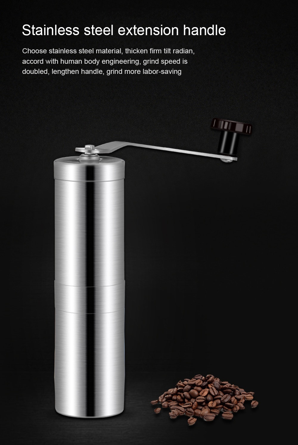 Portable Manual Coffee Grinder- Silver