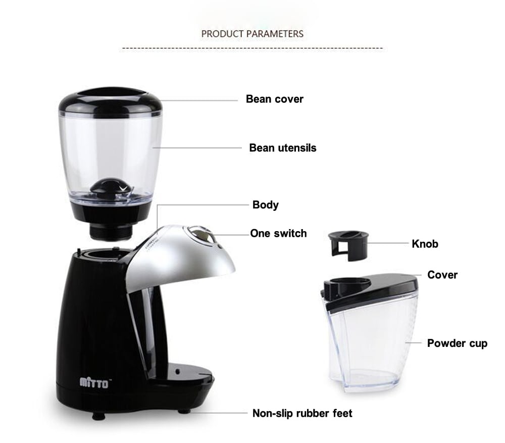 PM-93 Household Coffee Grinder Small Electric Grinder- Black