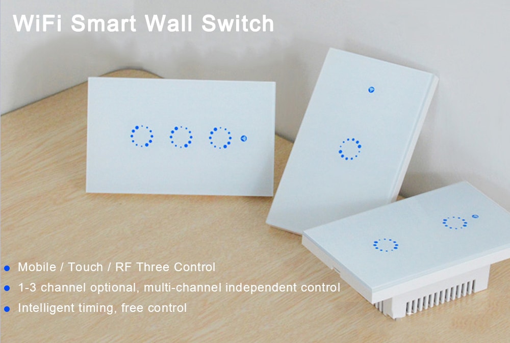 SONOFF T1 Smart WiFi RF / APP / Touch Control Wall Light Switch                           - White