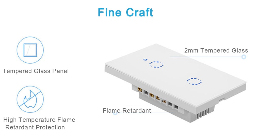 SONOFF T1 Smart WiFi RF / APP / Touch Control Wall Light Switch                           - White