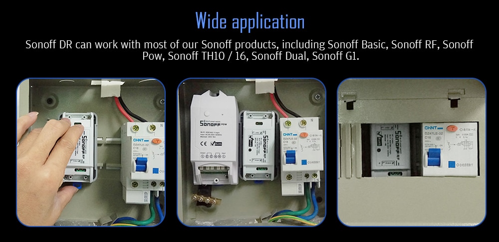 SONOFF DR DIN Rail Tray for SONOFF Basic / RF / TH10 / TH16 / POW / POW Rev2 / DUAL / G1 / G2- White