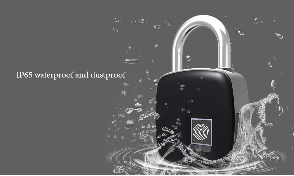 P3 Fingerprint Padlock Electronic Intelligent Padlock Non-password Lock- Black