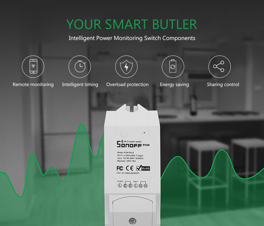 SONOFF POW R2 Intelligent Power Monitoring Switch Components- White