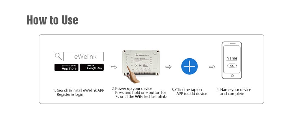 SONOFF 4CH Pro Rev2 4-gang WiFi Smart Switch - Gray