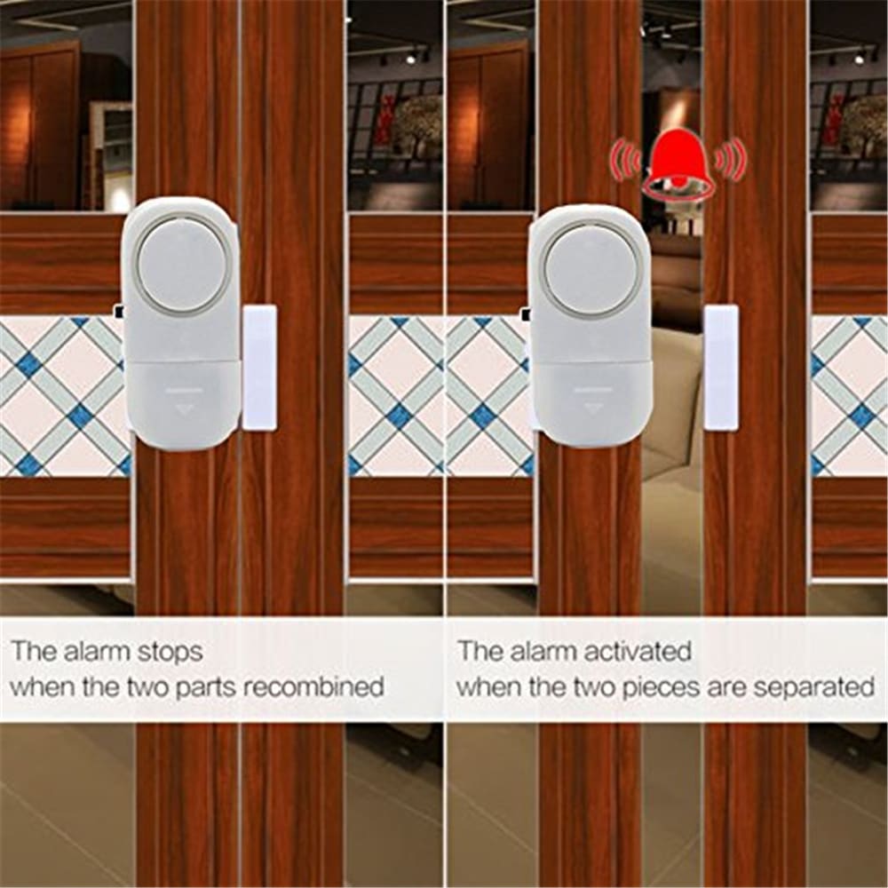 Wireless Entry Home Door Window Burglar Alarm With Safety Security ALARM System Magnetic Sensor- White 1Pc