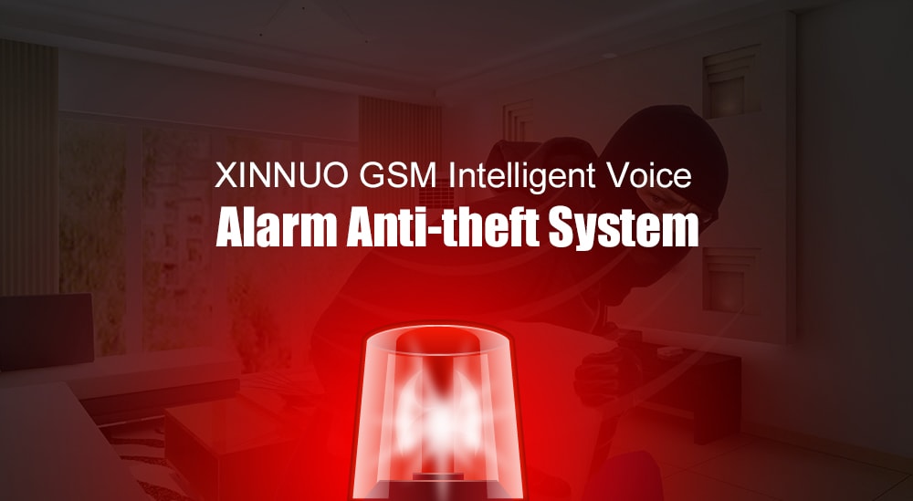 XINNUO GSM Intelligent Voice Anti-theft Alarm System - White and Black