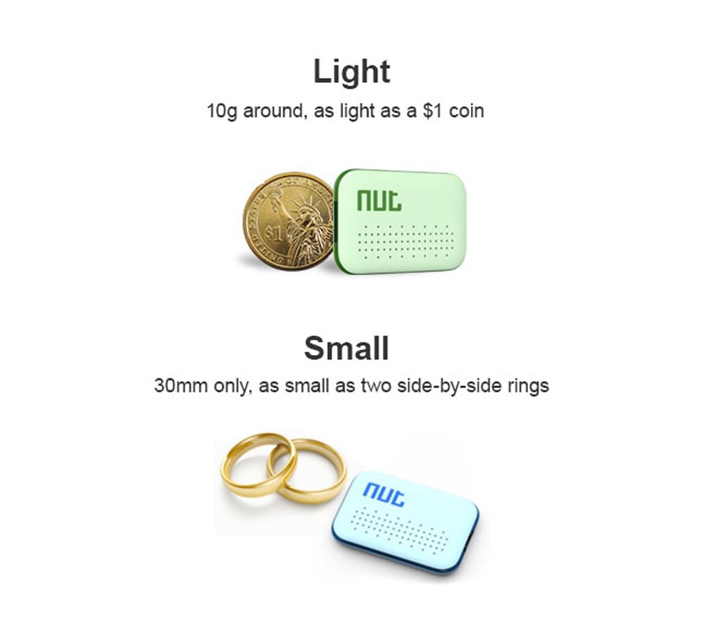 Nut mini Smart Bluetooth Tracker Tracking Key NUT Mini Smart Tracker Finder Tags Tor Child Key Finder Alarm GPS Locator- Day Sky Blue