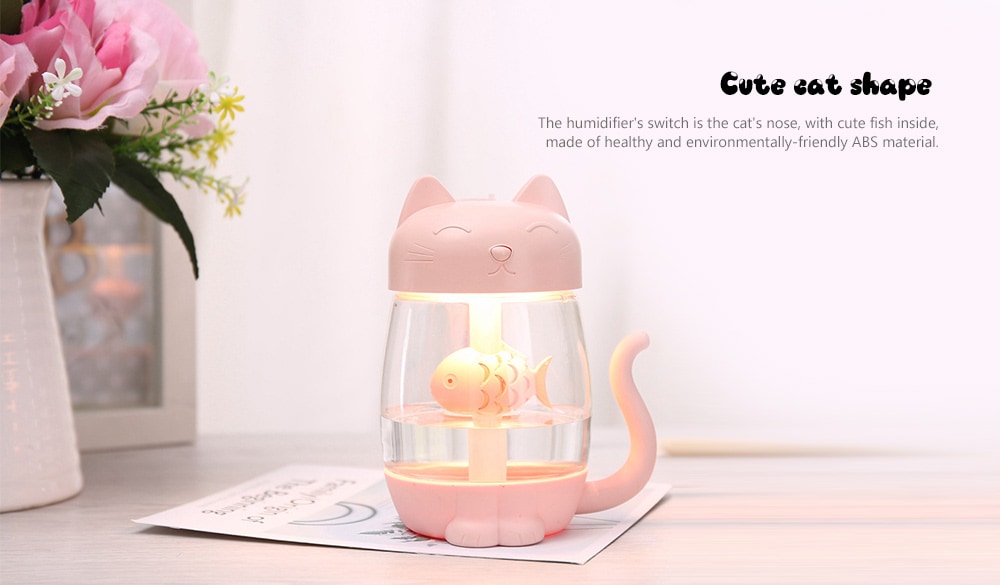 UTORCH 3 in 1 350ML Cute Mini Humidifier with LED Light Mini Fan- White