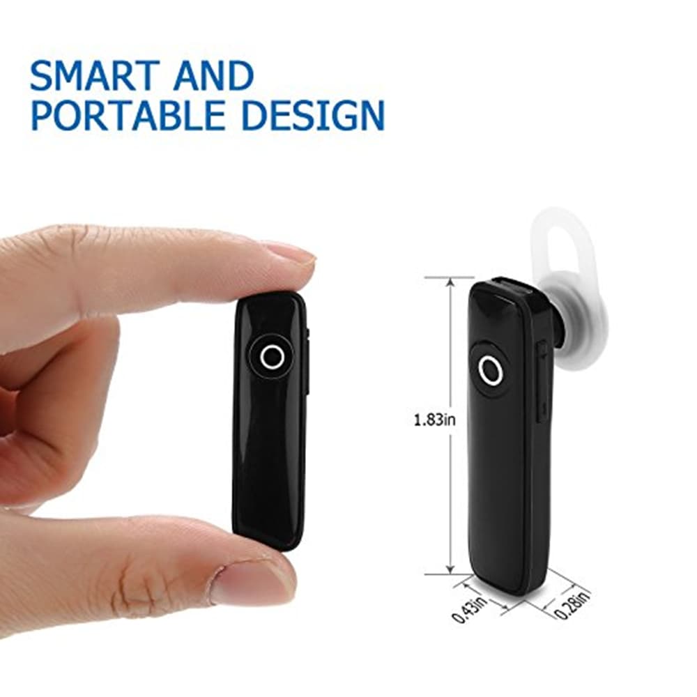 Wireless Bluetooth 4.1 In Ear Earpiece Earbuds Earphones Headphones with Noise Reduction- Black