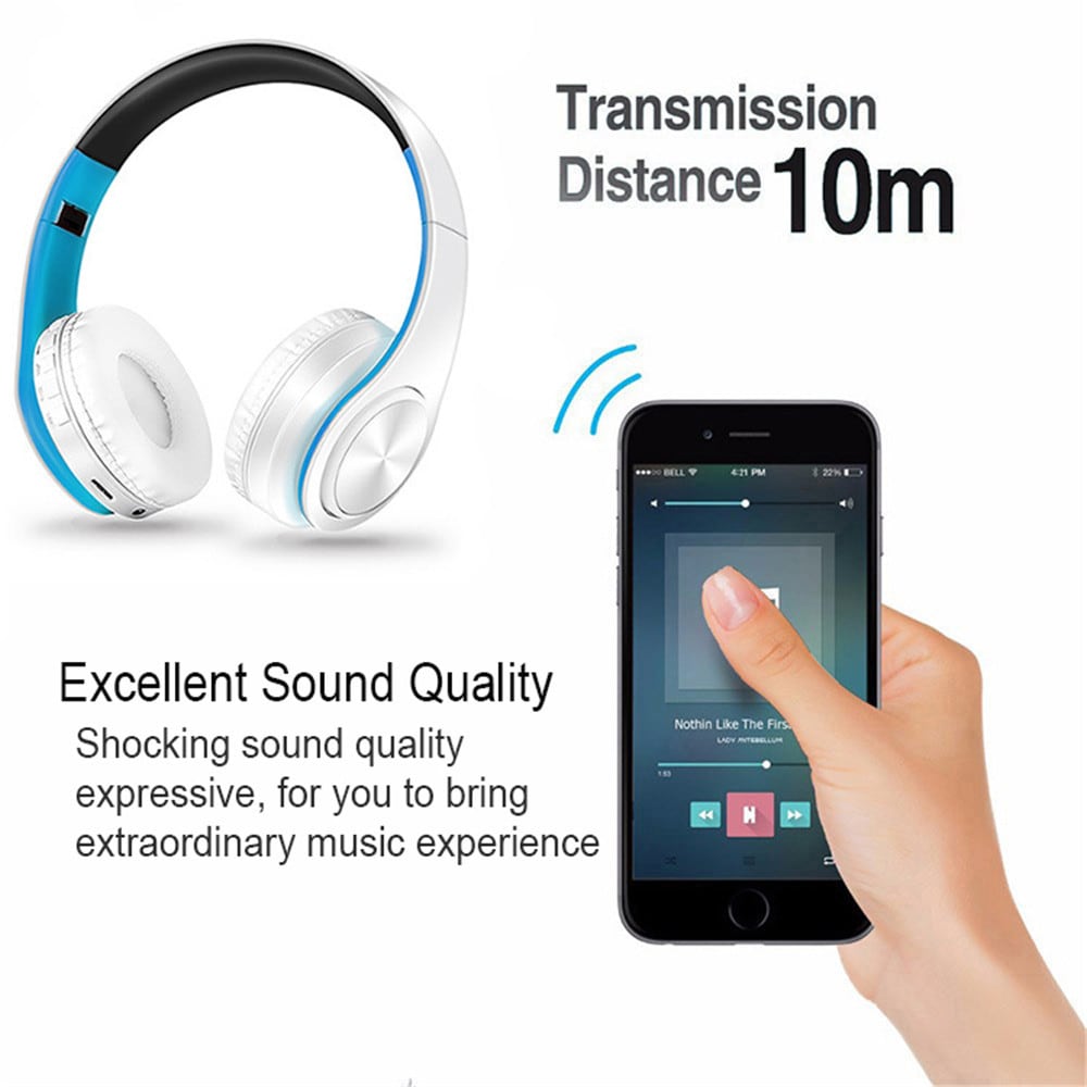 Wireless Headphones Bluetooth Headset Earbuds With Microphone for Mobile music- Green