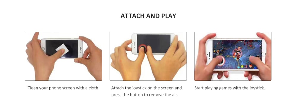 Q8 Touch Screen Game Controller Joystick for Smartphone Tablet - Transparent