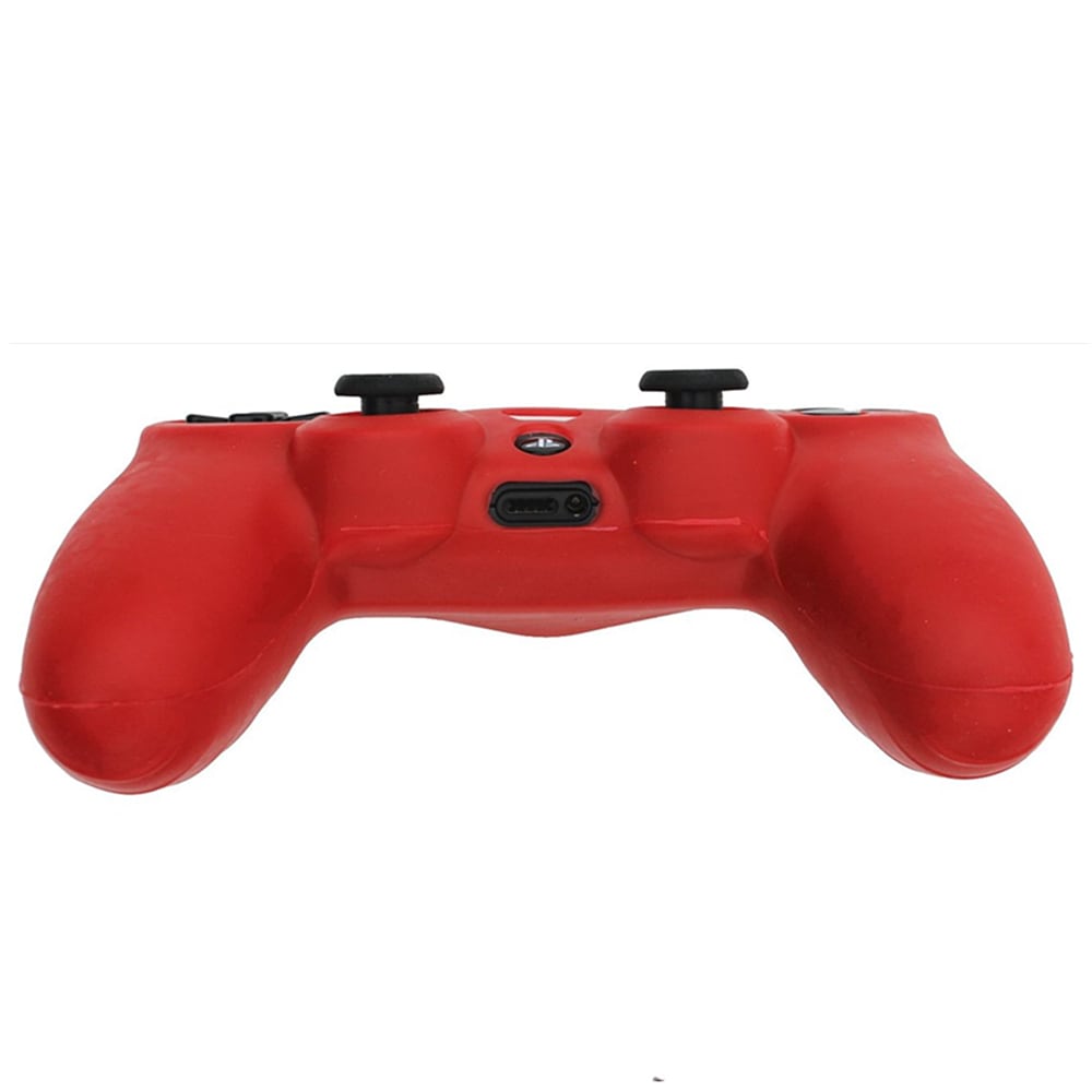 PS4 Controller Skin Silicone Rubber Protective Grip Case for Sony Playstation 4 Wireless Dualshock Game Controllers- Red