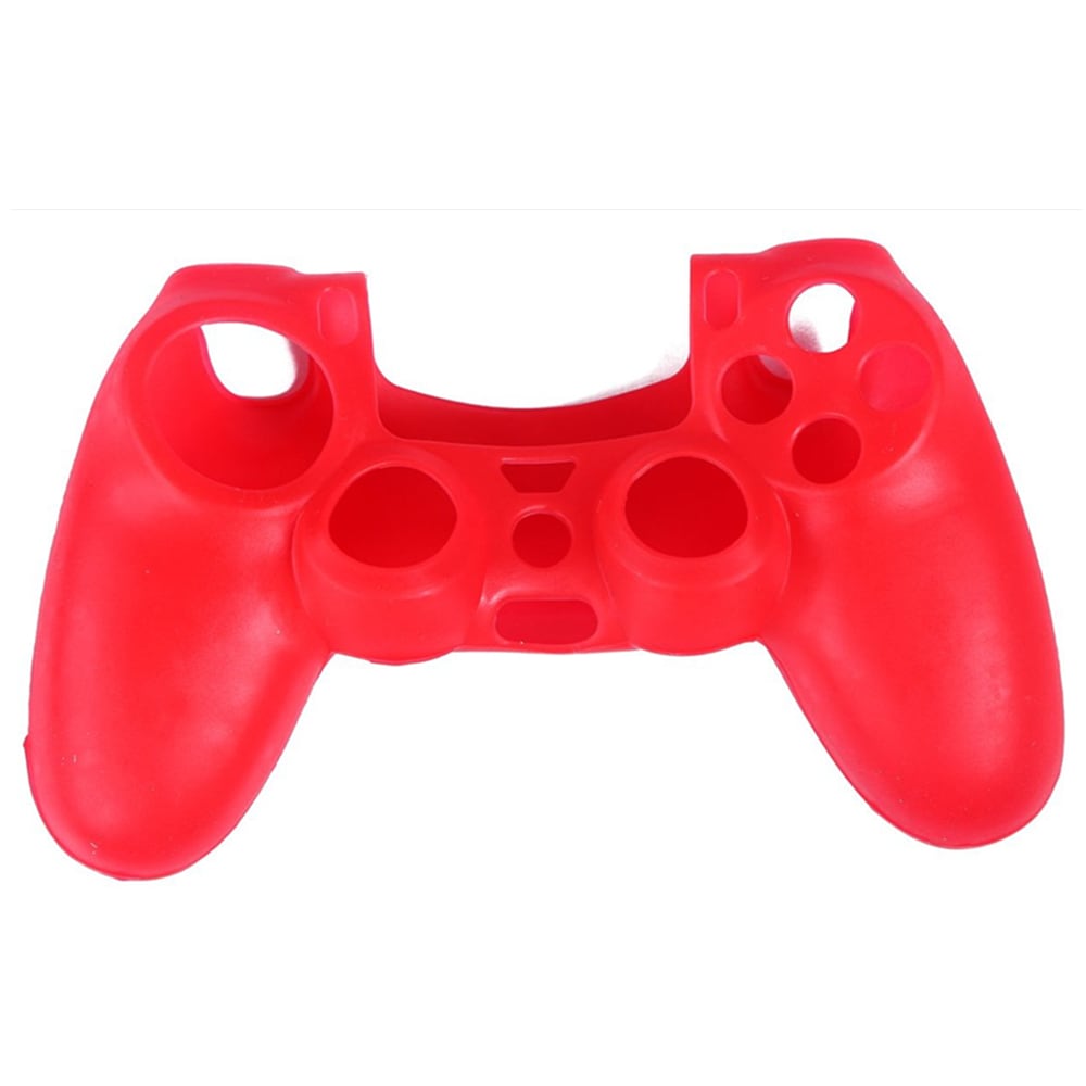 PS4 Controller Skin Silicone Rubber Protective Grip Case for Sony Playstation 4 Wireless Dualshock Game Controllers- Red