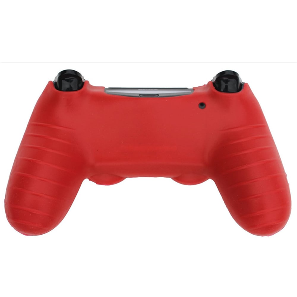 PS4 Controller Skin Silicone Rubber Protective Grip Case for Sony Playstation 4 Wireless Dualshock Game Controllers- Red