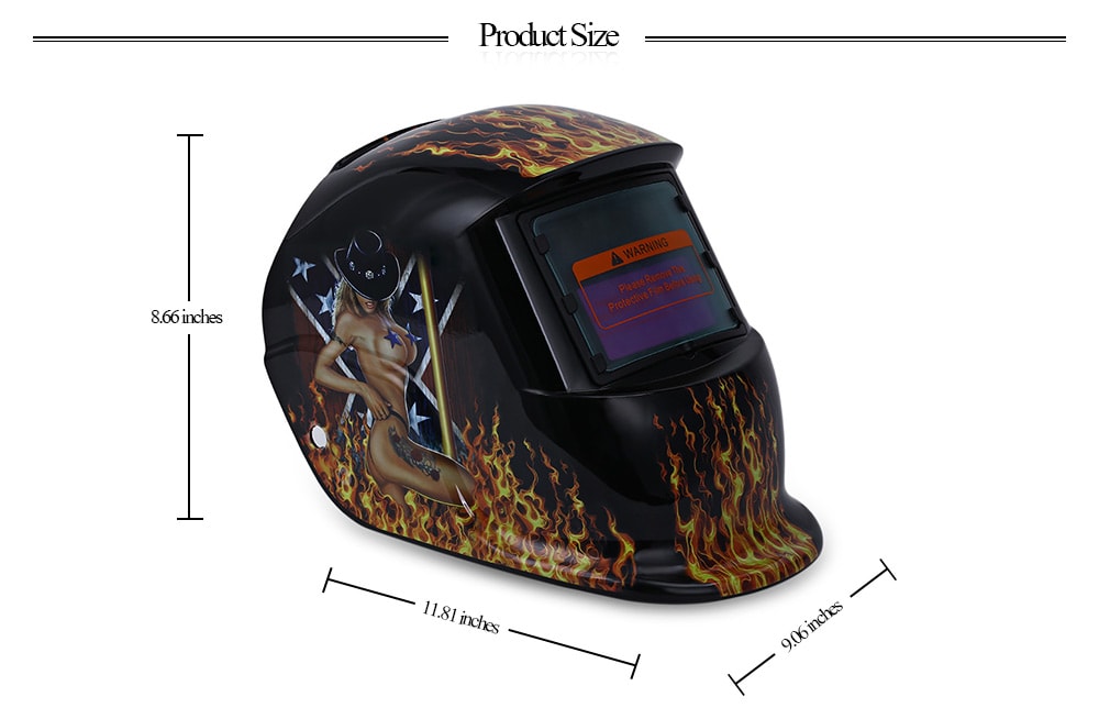 Beauty Pattern Solar Power Welding Helmet- Golden 107 girl