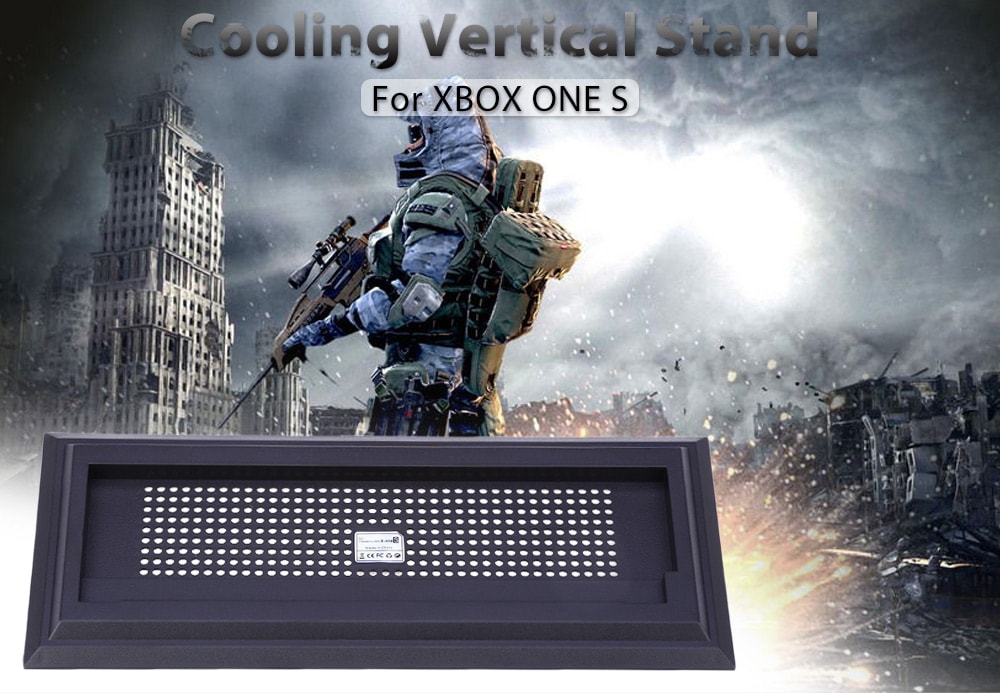 Vertical Stand Cooling Holder for Xbox One S Console- Black