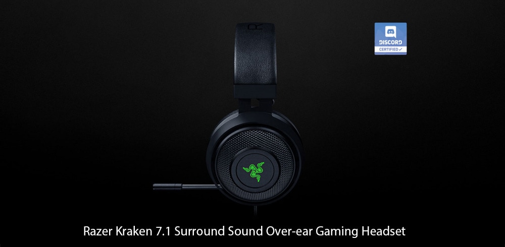 Razer Kraken Essential Version Surround Sound Over-ear Headphone USB Gaming Headset with Retractable Digital Microphone and Chroma Lighting- Black