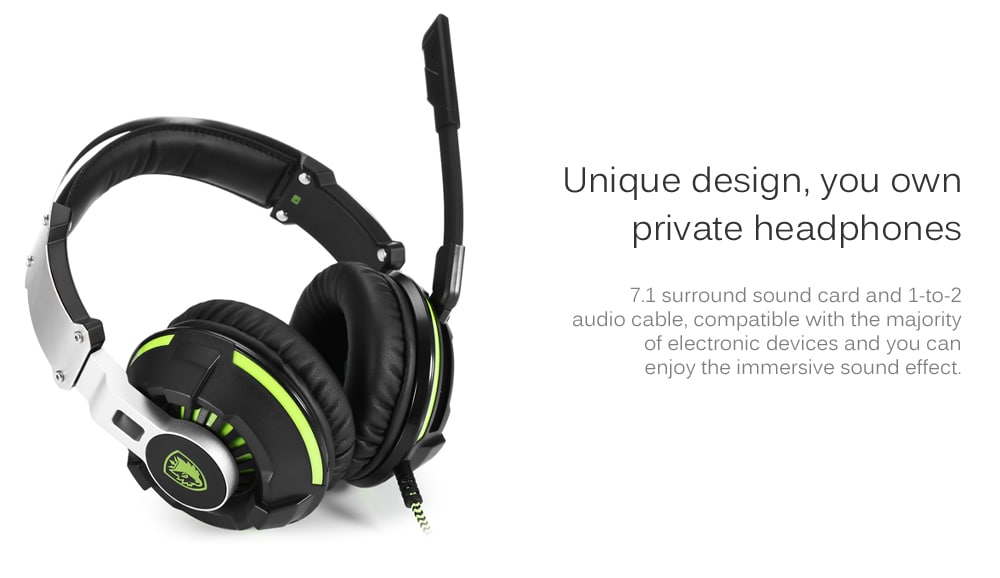 SADES SA - 933 3.5mm Jack Gaming Headphones- Black and Green