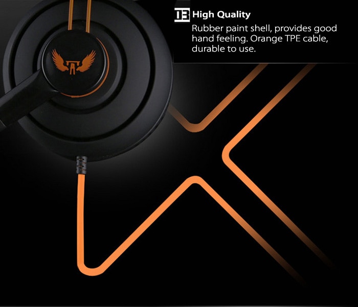 OVANN X7 Professional Gaming Headsets On-cord Control Comfortable Wearing- Black and Orange