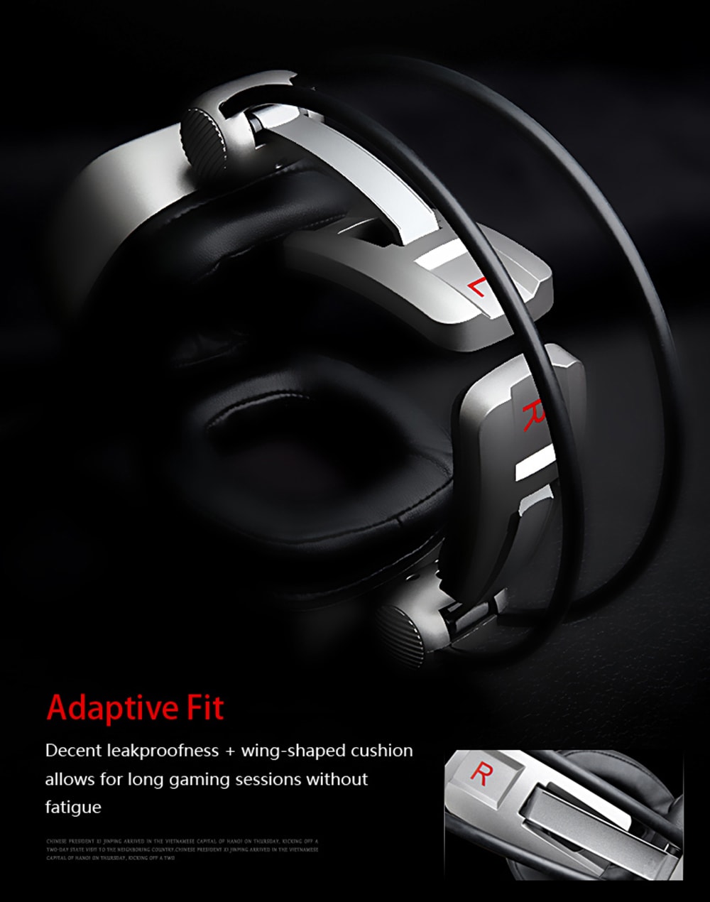 XIBERIA S21 Gaming Headset Surround Sound with Microphone Volume Control LED and Mute- Silver