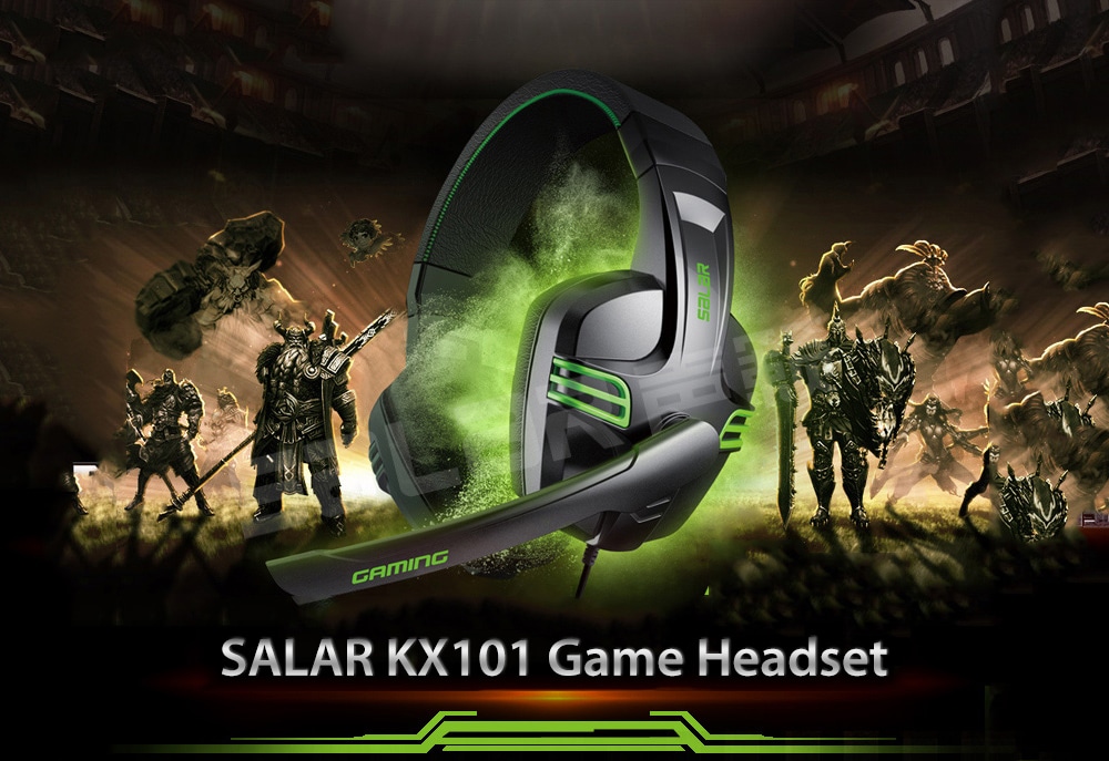 SALAR KX101 Game Headset Subwoofer Gaming Headphone with Microphone- Black