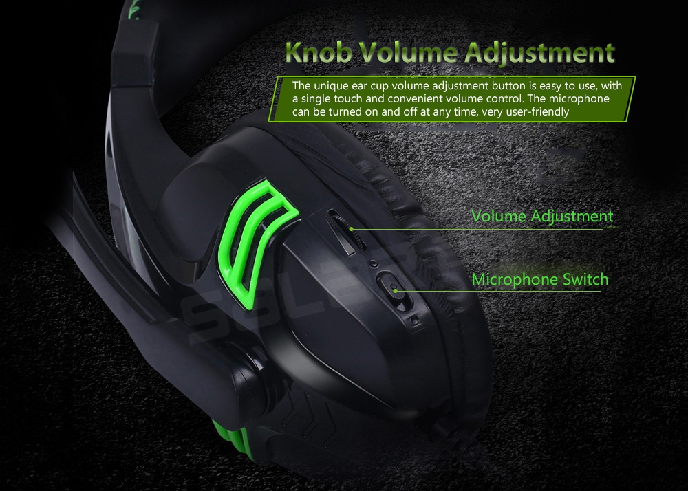 SALAR KX101 Game Headset Subwoofer Gaming Headphone with Microphone- Black