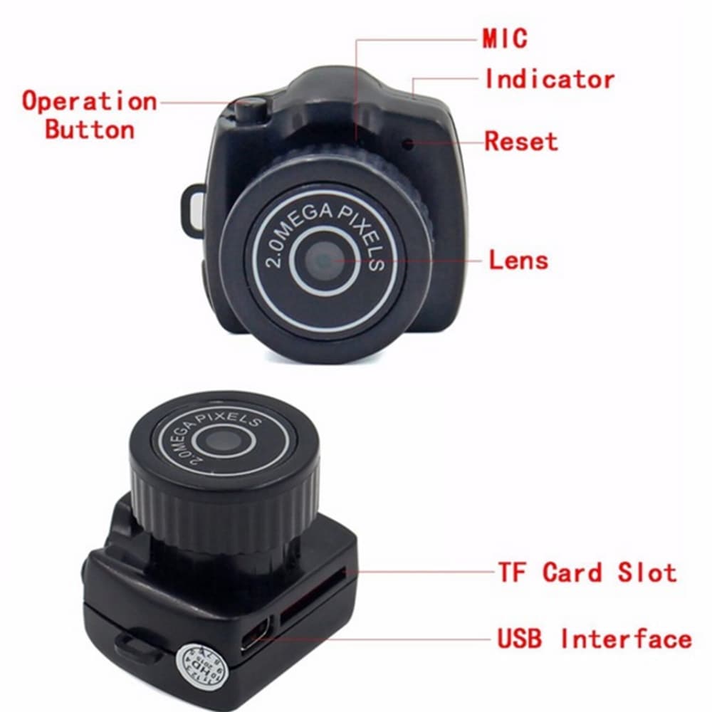 Protable Mini HD 1080P DVR HD Infrared Night Vision Camera Camcorder- Black