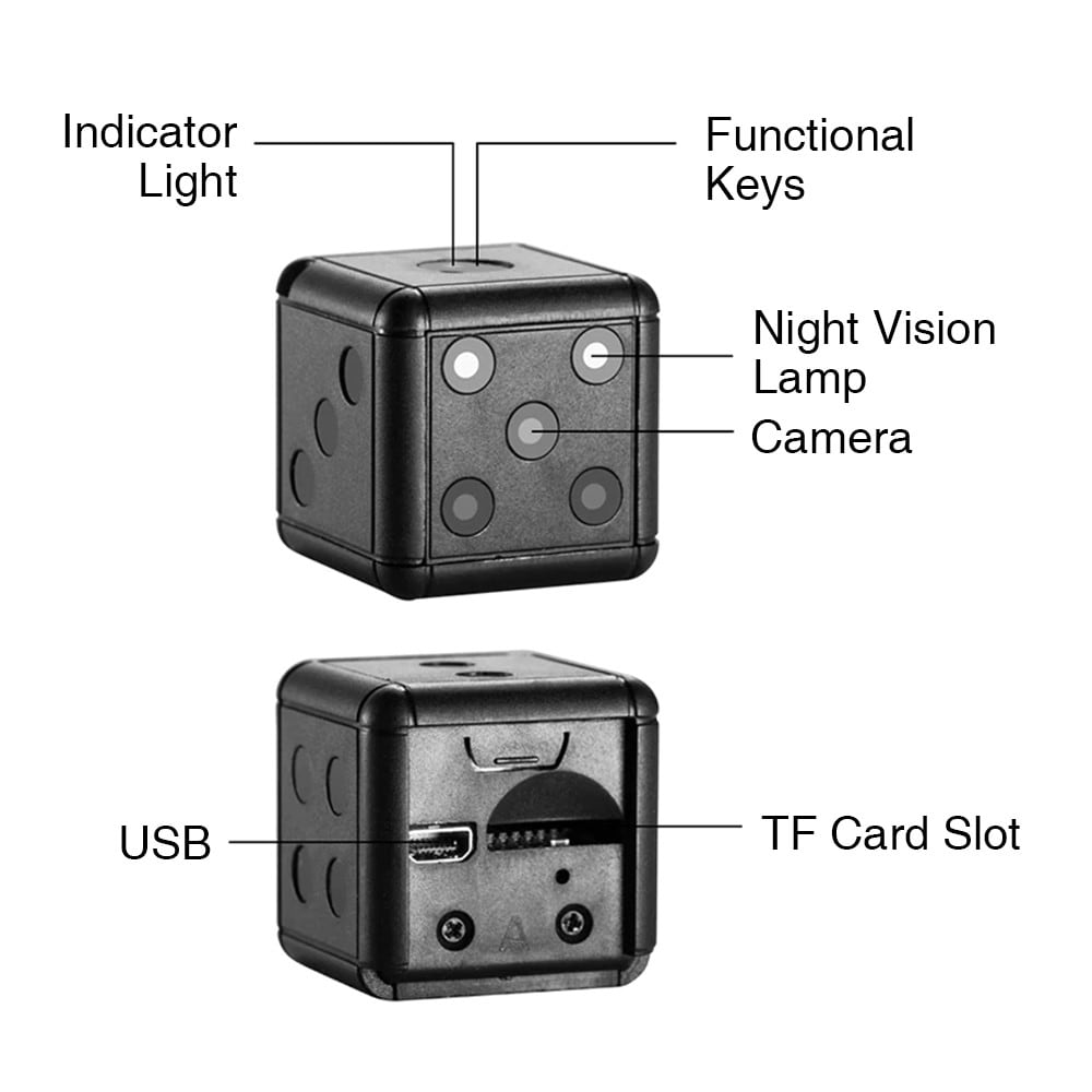 SQ16 1080P Mini Dice Camera Camcorder Sport DV- Black