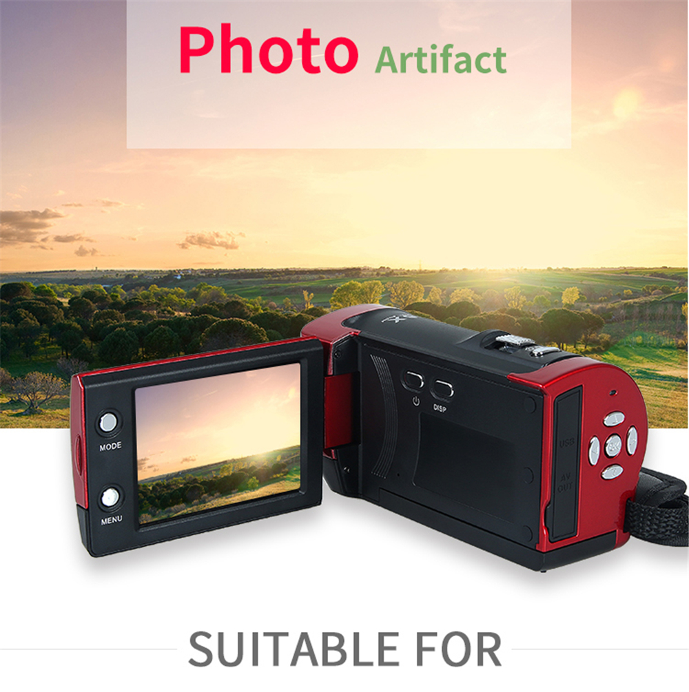 SX05 HD Camcorder 16M Pixels 16X Digital Zoom 720P Travel Camera Mini DV DIS Gift Red- Red