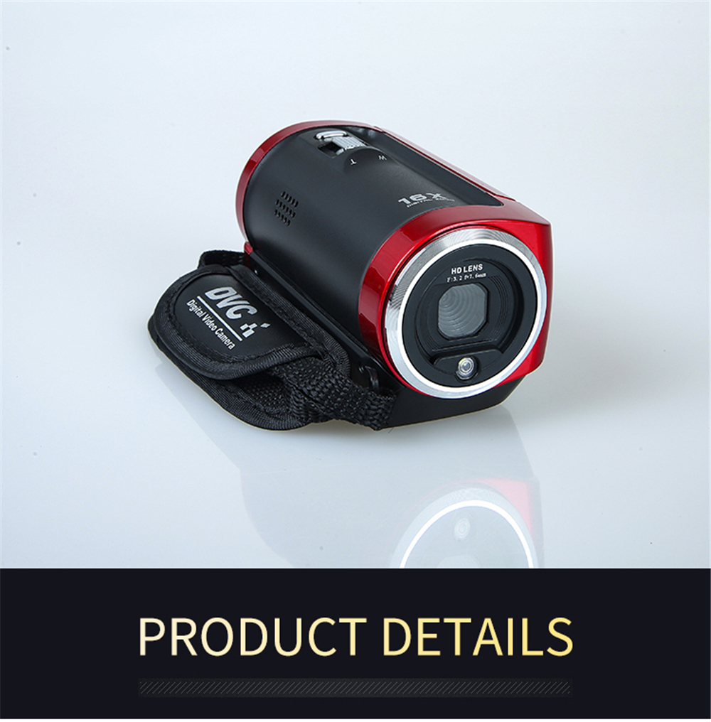 SX05 HD Camcorder 16M Pixels 16X Digital Zoom 720P Travel Camera Mini DV DIS Gift Red- Red