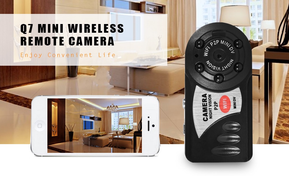 Q7 Mini Wireless Remote Control Camera - Black