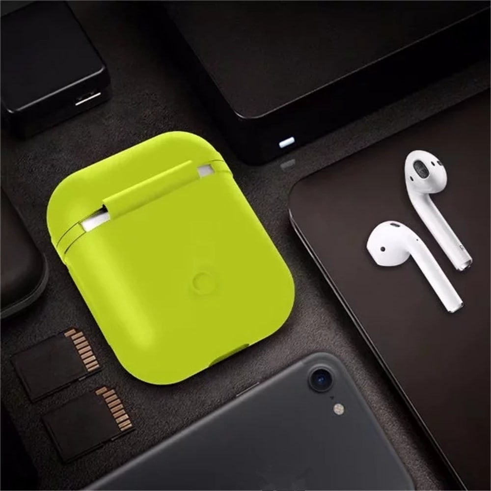 Silicone Shock Proof Protector Sleeve Skin Cover  True Wireless Earphone Case for Apple AirPods- Cerulean