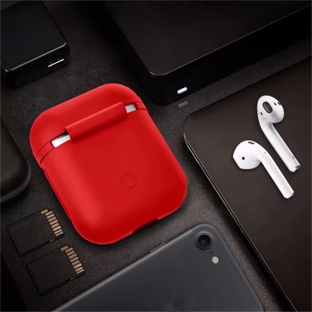 Silicone Shock Proof Protector Sleeve Skin Cover  True Wireless Earphone Case for Apple AirPods- Cerulean