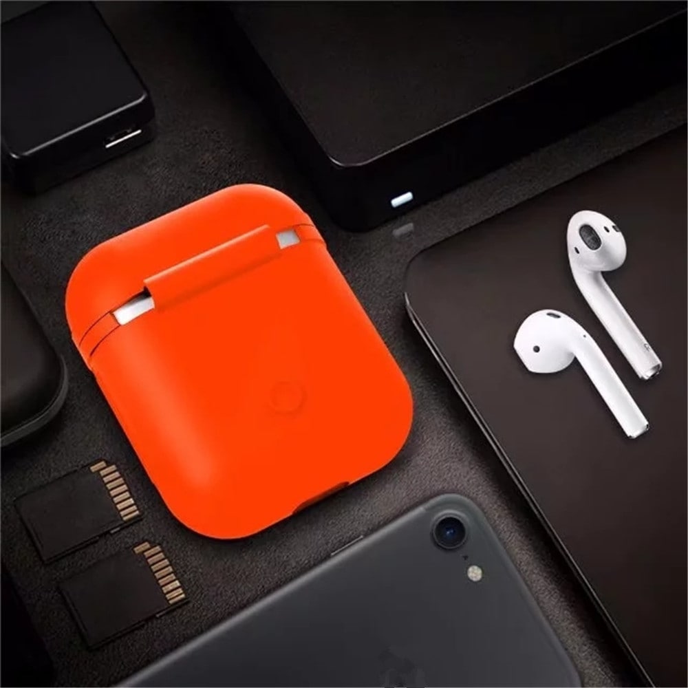 Silicone Shock Proof Protector Sleeve Skin Cover  True Wireless Earphone Case for Apple AirPods- Cerulean