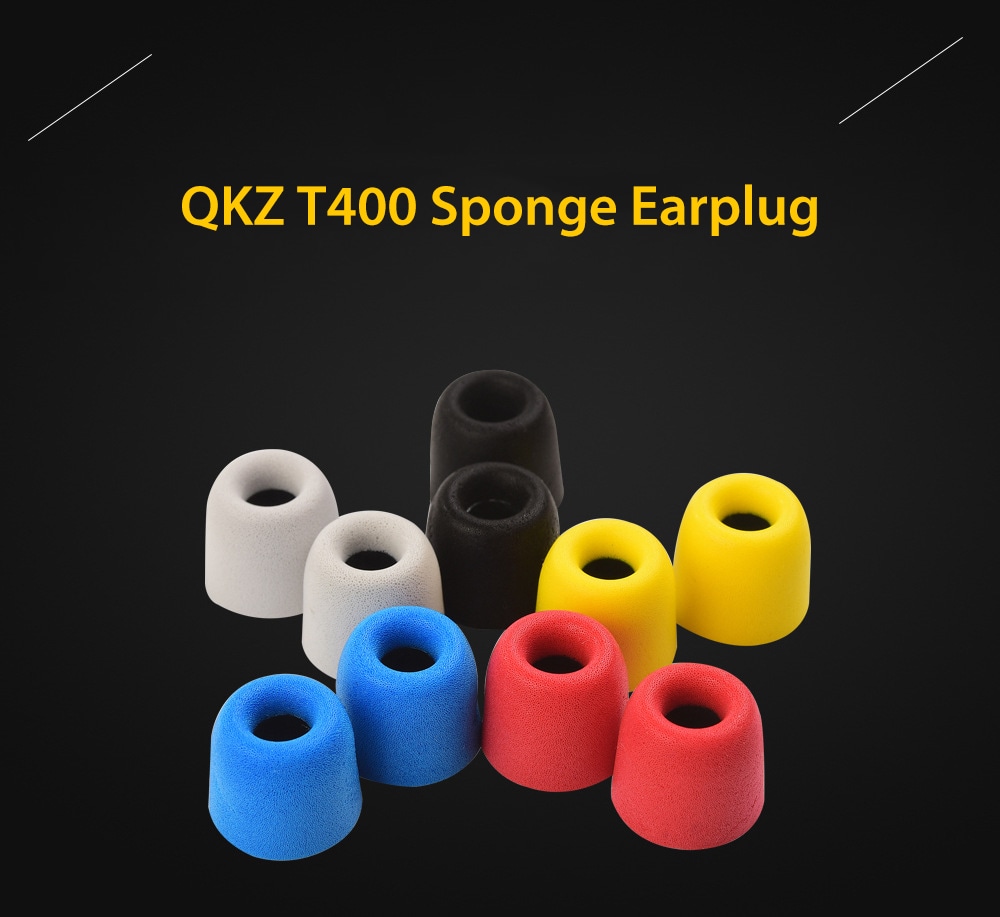 QKZ T400 Sponge Earplug In-ear Mushroom Head Earplugs 2pcs- Black