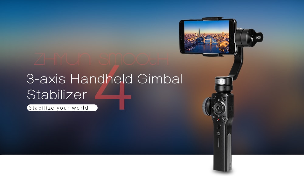 Zhiyun Smooth 4 3-axis Handheld Gimbal Stabilizer for iPhone / Samsung Galaxy- Black