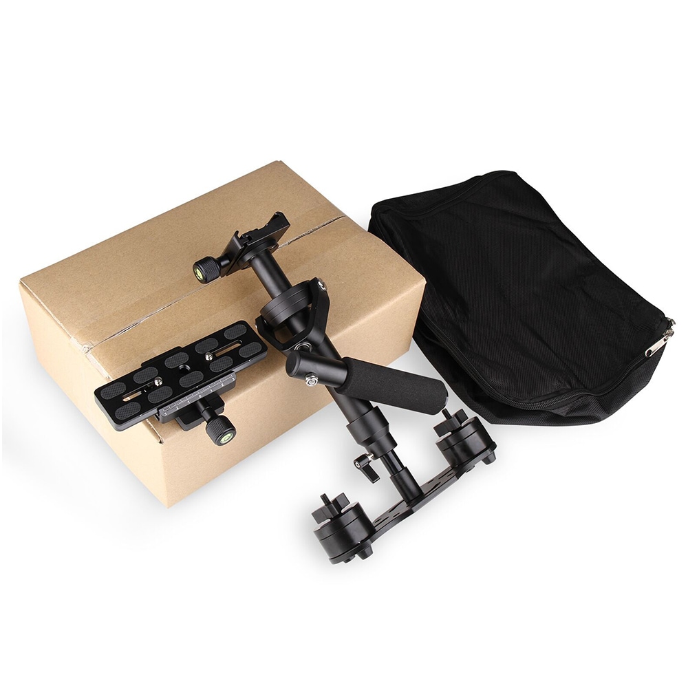 S40 Professional 40cm Aluminum Alloy Handheld Stabilizer with Quick Release Plate and Clamp Base for Canon / Nikon / Sony / DS- Black